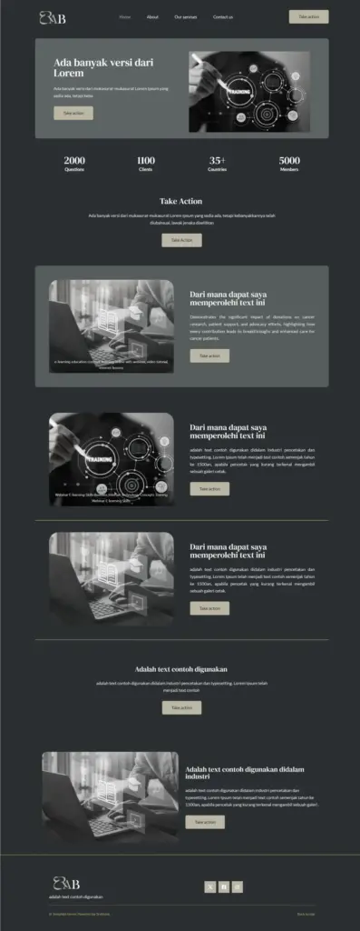 نموذج لتصميم موقع جاهز يمكن طلبه من تصميم عرب تاسك